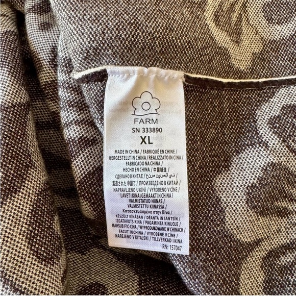 ❄️ Farm RIO for Anthropologie cashew Mandela Knit Puff Sleeve Sweater Dress XL - Picture 11 of 12